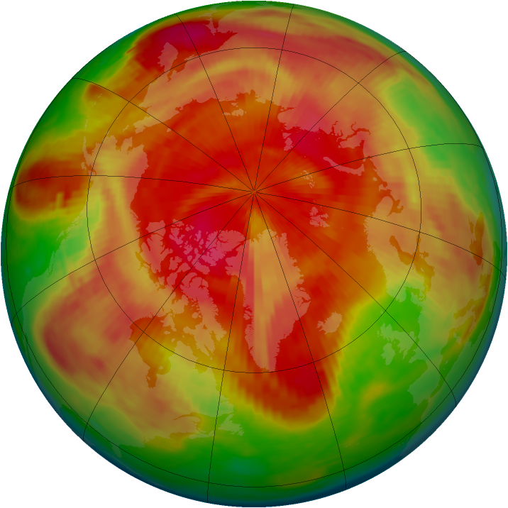 Arctic ozone map for 11 April 1980